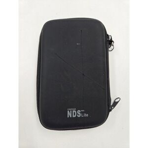 Nintendo DS Lite Hard Shell Carrying Case Black Zippered Travel Pouch Belt Loop